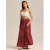 imageALCEA ROSEA Womens Boho Tiered Maxi Skirt Elastic High Wasited Flowy Ruffle Beach Vacation Summer Long Skirt with Pocket78897890red