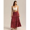 imageALCEA ROSEA Womens Boho Tiered Maxi Skirt Elastic High Wasited Flowy Ruffle Beach Vacation Summer Long Skirt with Pocket78897890red