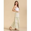 imageALCEA ROSEA Womens Boho Tiered Maxi Skirt Elastic High Wasited Flowy Ruffle Beach Vacation Summer Long Skirt with Pocket78897891beige