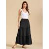 imageALCEA ROSEA Womens Boho Tiered Maxi Skirt Elastic High Wasited Flowy Ruffle Beach Vacation Summer Long Skirt with Pocket78897891black