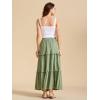 imageALCEA ROSEA Womens Boho Tiered Maxi Skirt Elastic High Wasited Flowy Ruffle Beach Vacation Summer Long Skirt with Pocket78897891green