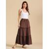 imageALCEA ROSEA Womens Boho Tiered Maxi Skirt Elastic High Wasited Flowy Ruffle Beach Vacation Summer Long Skirt with Pocket78897891khaki