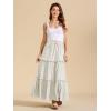 imageALCEA ROSEA Womens Boho Tiered Maxi Skirt Elastic High Wasited Flowy Ruffle Beach Vacation Summer Long Skirt with Pocket78897891white