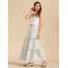imageALCEA ROSEA Womens Boho Tiered Maxi Skirt Elastic High Wasited Flowy Ruffle Beach Vacation Summer Long Skirt with Pocket78897891white