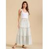imageALCEA ROSEA Womens Boho Tiered Maxi Skirt Elastic High Wasited Flowy Ruffle Beach Vacation Summer Long Skirt with Pocket78897891white