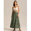 imageALCEA ROSEA Womens Boho Tiered Maxi Skirt Elastic High Wasited Flowy Ruffle Beach Vacation Summer Long Skirt with Pocket7889Army Green