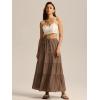 imageALCEA ROSEA Womens Boho Tiered Maxi Skirt Elastic High Wasited Flowy Ruffle Beach Vacation Summer Long Skirt with Pocket7889Brown