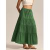 imageALCEA ROSEA Womens Boho Tiered Maxi Skirt Elastic High Wasited Flowy Ruffle Beach Vacation Summer Long Skirt with Pocket7889Dark Green