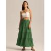imageALCEA ROSEA Womens Boho Tiered Maxi Skirt Elastic High Wasited Flowy Ruffle Beach Vacation Summer Long Skirt with Pocket7889Dark Green