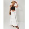 imageALCEA ROSEA Womens Boho Tiered Maxi Skirt Elastic High Wasited Flowy Ruffle Beach Vacation Summer Long Skirt with Pocket7889White