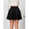 imageALCEA ROSEA Womens Corduroy Mini Skirt Aline Pleated Button Closure Casual High Wasit Short Skirt 7825Black