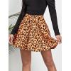 imageALCEA ROSEA Womens Corduroy Mini Skirt Aline Pleated Button Closure Casual High Wasit Short Skirt 7825Cheetah