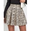 imageALCEA ROSEA Womens Corduroy Mini Skirt Aline Pleated Button Closure Casual High Wasit Short Skirt 7825Grey
