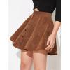 imageALCEA ROSEA Womens Corduroy Mini Skirt Aline Pleated Button Closure Casual High Wasit Short Skirt 7825Khaki