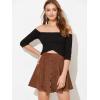 imageALCEA ROSEA Womens Corduroy Mini Skirt Aline Pleated Button Closure Casual High Wasit Short Skirt 7825Khaki