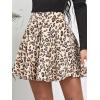 imageALCEA ROSEA Womens Corduroy Mini Skirt Aline Pleated Button Closure Casual High Wasit Short Skirt 7825Leopard
