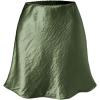 imageALCEA ROSEA Womens Elegant Silky Satin Mini Skirt High Waist Ruffle Bodycon Solid Fishtail Short Skirt for Women 7879Army Green
