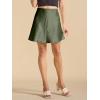 imageALCEA ROSEA Womens Elegant Silky Satin Mini Skirt High Waist Ruffle Bodycon Solid Fishtail Short Skirt for Women 7879Army Green