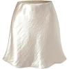 imageALCEA ROSEA Womens Elegant Silky Satin Mini Skirt High Waist Ruffle Bodycon Solid Fishtail Short Skirt for Women 7879Beige