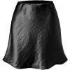 imageALCEA ROSEA Womens Elegant Silky Satin Mini Skirt High Waist Ruffle Bodycon Solid Fishtail Short Skirt for Women 7879Black