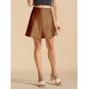 imageALCEA ROSEA Womens Elegant Silky Satin Mini Skirt High Waist Ruffle Bodycon Solid Fishtail Short Skirt for Women 7879Brown