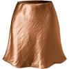 imageALCEA ROSEA Womens Elegant Silky Satin Mini Skirt High Waist Ruffle Bodycon Solid Fishtail Short Skirt for Women 7879Brown