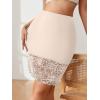 imageALCEA ROSEA Womens Midi Slip Skirt Half Slips for Under Dresses Non Cling Lace Trim Slip Skirt 7870Beige