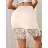 imageALCEA ROSEA Womens Midi Slip Skirt Half Slips for Under Dresses Non Cling Lace Trim Slip Skirt 7870Beige