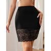imageALCEA ROSEA Womens Midi Slip Skirt Half Slips for Under Dresses Non Cling Lace Trim Slip Skirt 7870Jet Black