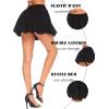 imageALCEA ROSEA Womens Mini Lingerie Skirts Pleated Elastic High Waisted Flowy Ruffles Flared Skorts Skirts 7883Black