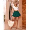 imageALCEA ROSEA Womens Mini Lingerie Skirts Pleated Elastic High Waisted Flowy Ruffles Flared Skorts Skirts 7883Green