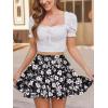 imageALCEA ROSEA Womens Mini Lingerie Skirts Pleated Elastic High Waisted Flowy Ruffles Flared Skorts Skirts 7883Jet Black