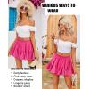 imageALCEA ROSEA Womens Mini Lingerie Skirts Pleated Elastic High Waisted Flowy Ruffles Flared Skorts Skirts 7883Rose