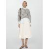 imageALCEA ROSEA Womens Office Work Skirt Elegant High Waist Zipper ALine Pleated Midi Skirt 7886Beige