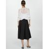 imageALCEA ROSEA Womens Office Work Skirt Elegant High Waist Zipper ALine Pleated Midi Skirt 7886Black
