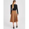 imageALCEA ROSEA Womens Office Work Skirt Elegant High Waist Zipper ALine Pleated Midi Skirt 7886Brown