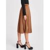 imageALCEA ROSEA Womens Office Work Skirt Elegant High Waist Zipper ALine Pleated Midi Skirt 7886Brown
