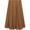 imageALCEA ROSEA Womens Office Work Skirt Elegant High Waist Zipper ALine Pleated Midi Skirt 7886Brown