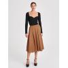 imageALCEA ROSEA Womens Office Work Skirt Elegant High Waist Zipper ALine Pleated Midi Skirt 7886Brown