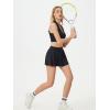 imageALCEA ROSEA Womens Pleated Tennis Mini Skirt Elastic High Waisted Flowy Golf Skort Athletic Chiffon Skirts with Pockets 2809Black