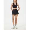 imageALCEA ROSEA Womens Pleated Tennis Mini Skirt Elastic High Waisted Flowy Golf Skort Athletic Chiffon Skirts with Pockets 2809Black