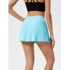 imageALCEA ROSEA Womens Pleated Tennis Mini Skirt Elastic High Waisted Flowy Golf Skort Athletic Chiffon Skirts with Pockets 2809Blue
