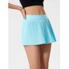 imageALCEA ROSEA Womens Pleated Tennis Mini Skirt Elastic High Waisted Flowy Golf Skort Athletic Chiffon Skirts with Pockets 2809Blue