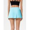 imageALCEA ROSEA Womens Pleated Tennis Mini Skirt Elastic High Waisted Flowy Golf Skort Athletic Chiffon Skirts with Pockets 2809Blue