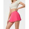 imageALCEA ROSEA Womens Pleated Tennis Mini Skirt Elastic High Waisted Flowy Golf Skort Athletic Chiffon Skirts with Pockets 2809Candy Pink