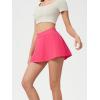 imageALCEA ROSEA Womens Pleated Tennis Mini Skirt Elastic High Waisted Flowy Golf Skort Athletic Chiffon Skirts with Pockets 2809Candy Pink