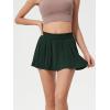 imageALCEA ROSEA Womens Pleated Tennis Mini Skirt Elastic High Waisted Flowy Golf Skort Athletic Chiffon Skirts with Pockets 2809Dark Green