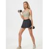 imageALCEA ROSEA Womens Pleated Tennis Mini Skirt Elastic High Waisted Flowy Golf Skort Athletic Chiffon Skirts with Pockets 2809Dark Grey