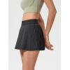 imageALCEA ROSEA Womens Pleated Tennis Mini Skirt Elastic High Waisted Flowy Golf Skort Athletic Chiffon Skirts with Pockets 2809Dark Grey