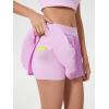 imageALCEA ROSEA Womens Pleated Tennis Mini Skirt Elastic High Waisted Flowy Golf Skort Athletic Chiffon Skirts with Pockets 2809Light Purple